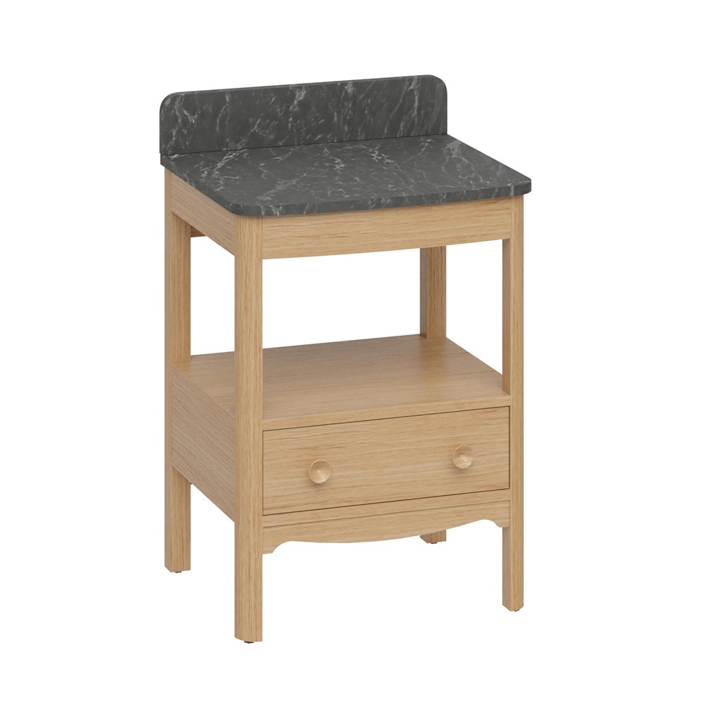 Product cut out image of Burlington Guild 620 Light Oak Furniture Unit and Marquina Worktop GU6500DLOK_FS GU620TMQ